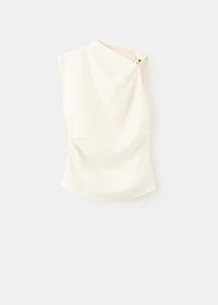 Asymmetrical blouse with metallic detail