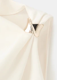 Asymmetrical blouse with metallic detail