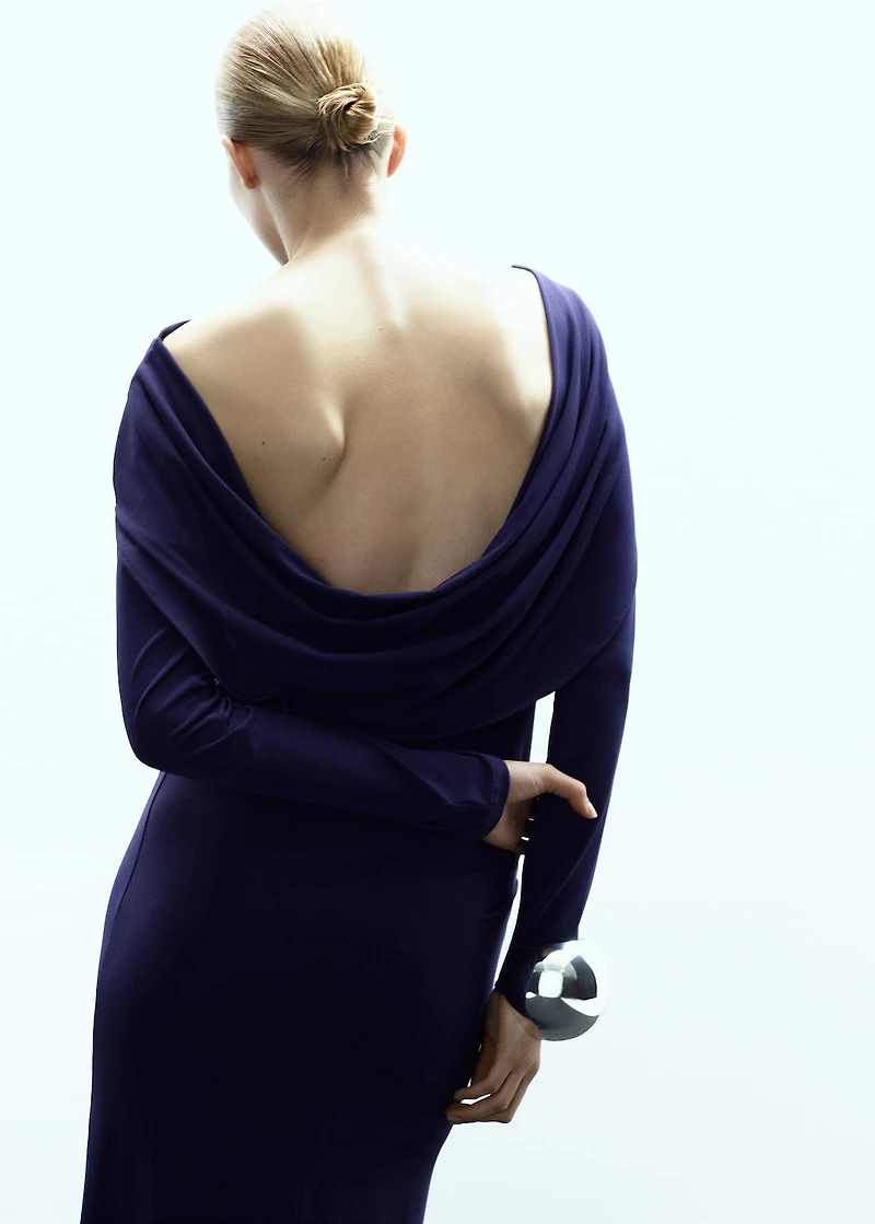 Fine-knit open-back dress