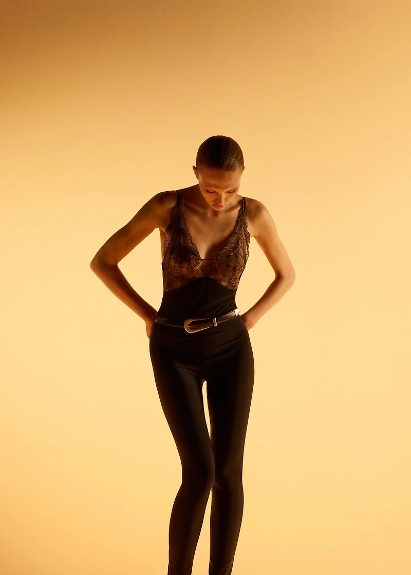 Combined lace bodysuit