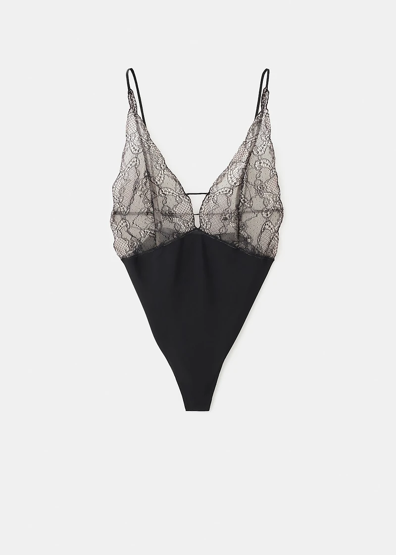 Combined lace bodysuit