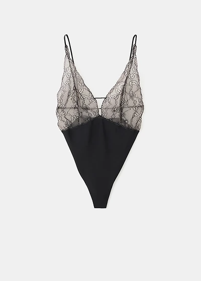 Combined lace bodysuit