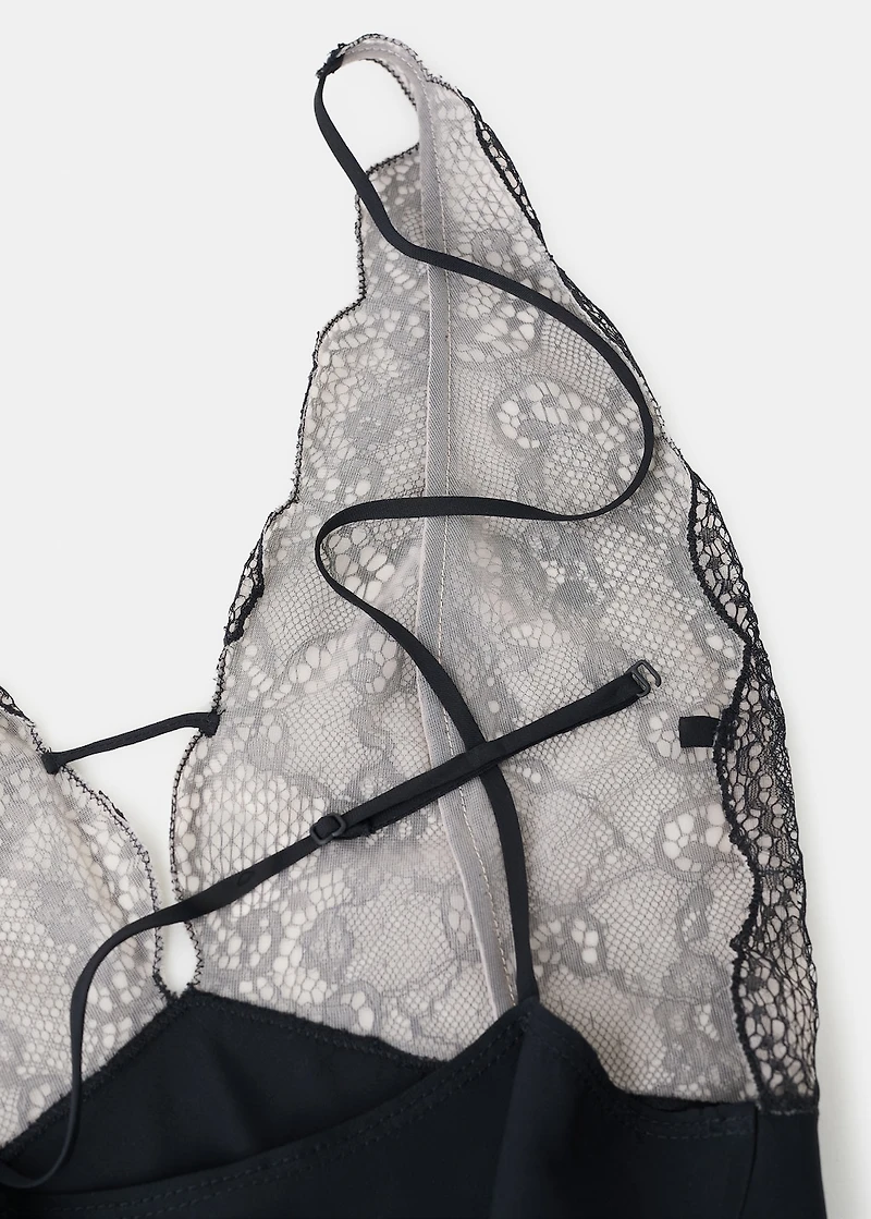 Combined lace bodysuit