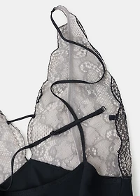 Combined lace bodysuit