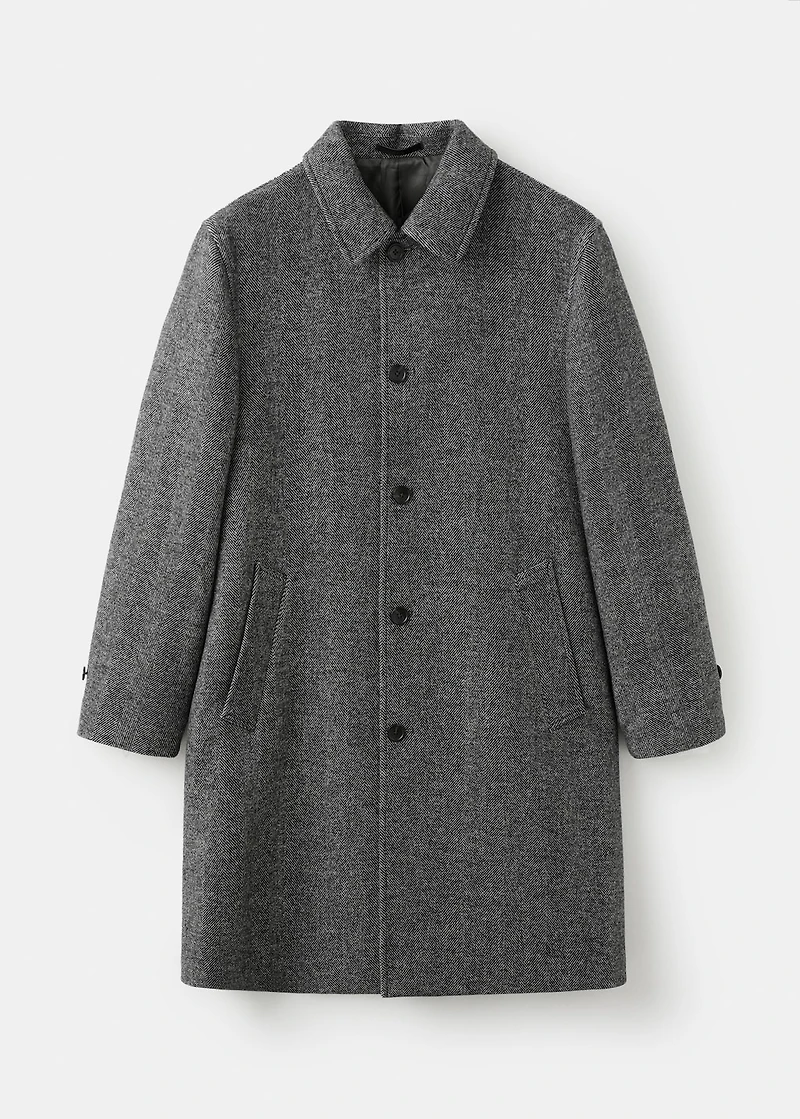 Herringbone wool-blend coat