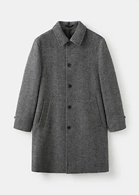 Herringbone wool-blend coat