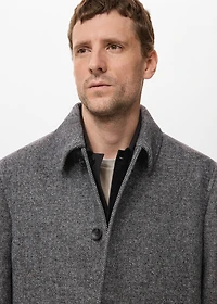 Herringbone wool-blend coat