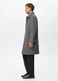 Herringbone wool-blend coat