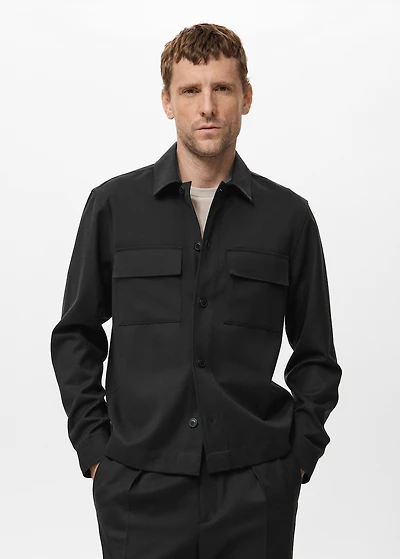 Flannel overshirt with pockets