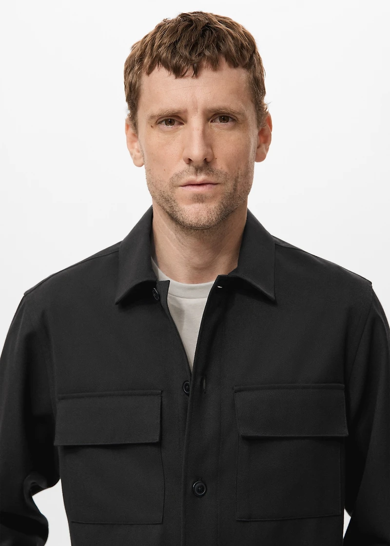 Flannel overshirt with pockets