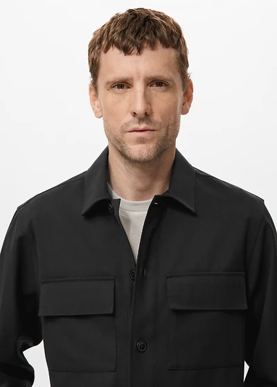 Flannel overshirt with pockets