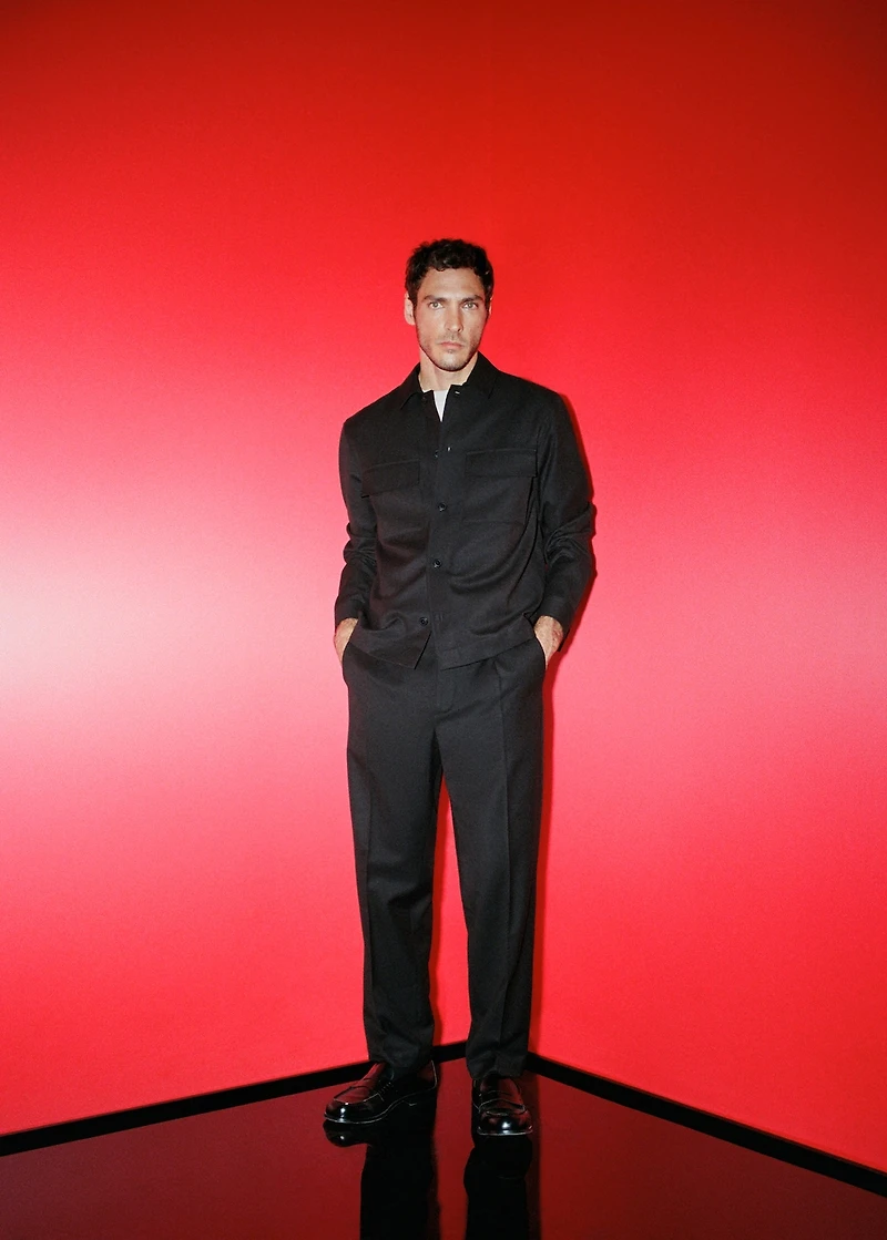 Flannel overshirt with pockets