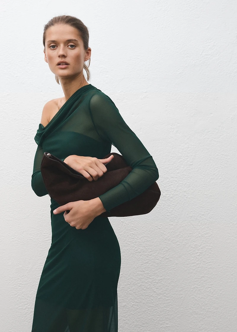 Semi-transparent asymmetrical dress