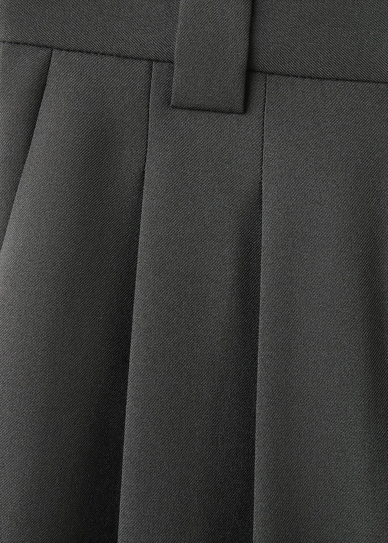 Wide-leg pleated suit pants