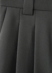 Wide-leg pleated suit pants