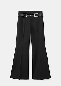 Flared pants with belt