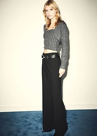 Flared pants with belt