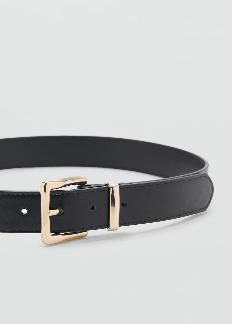 Stitched belt with square buckle