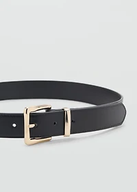 Stitched belt with square buckle