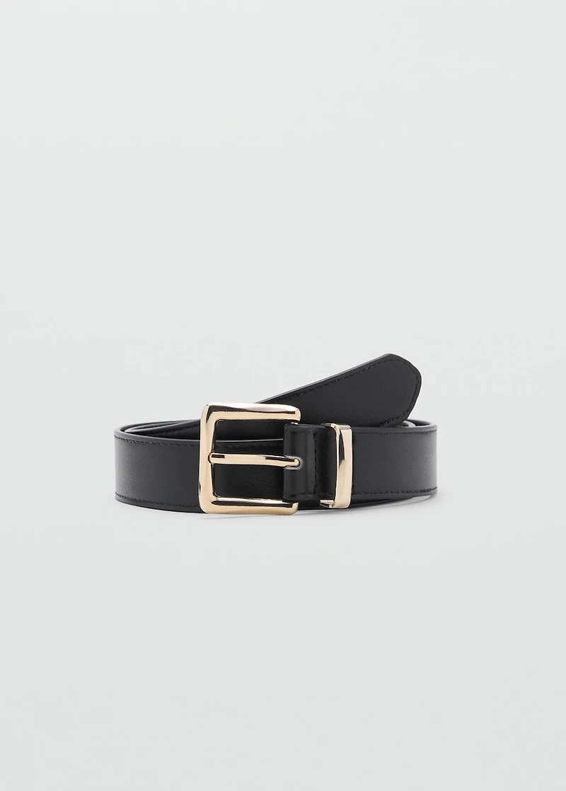 Stitched belt with square buckle