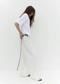 Stitched belt with square buckle