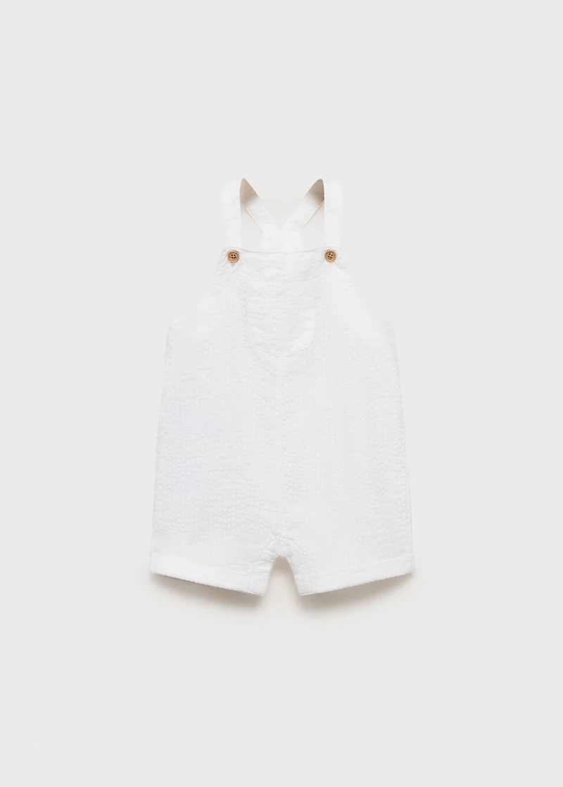 Textured cotton dungarees