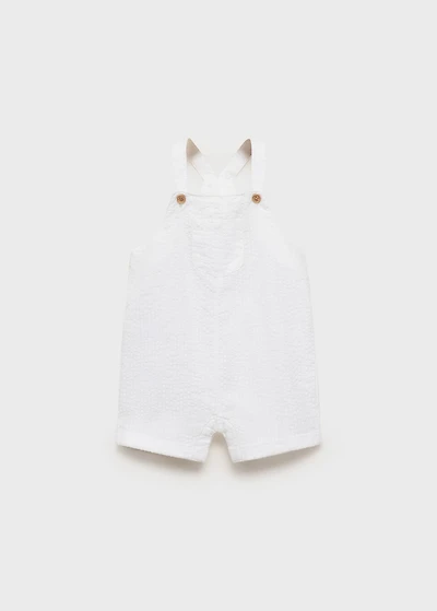 Textured cotton dungarees