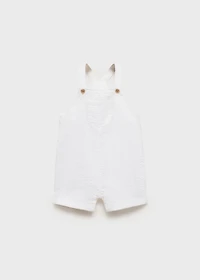 Textured cotton dungarees