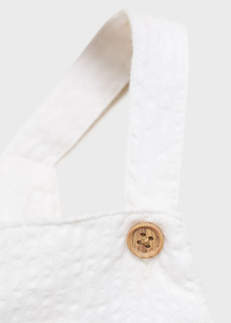 Textured cotton dungarees