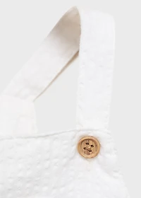 Textured cotton dungarees