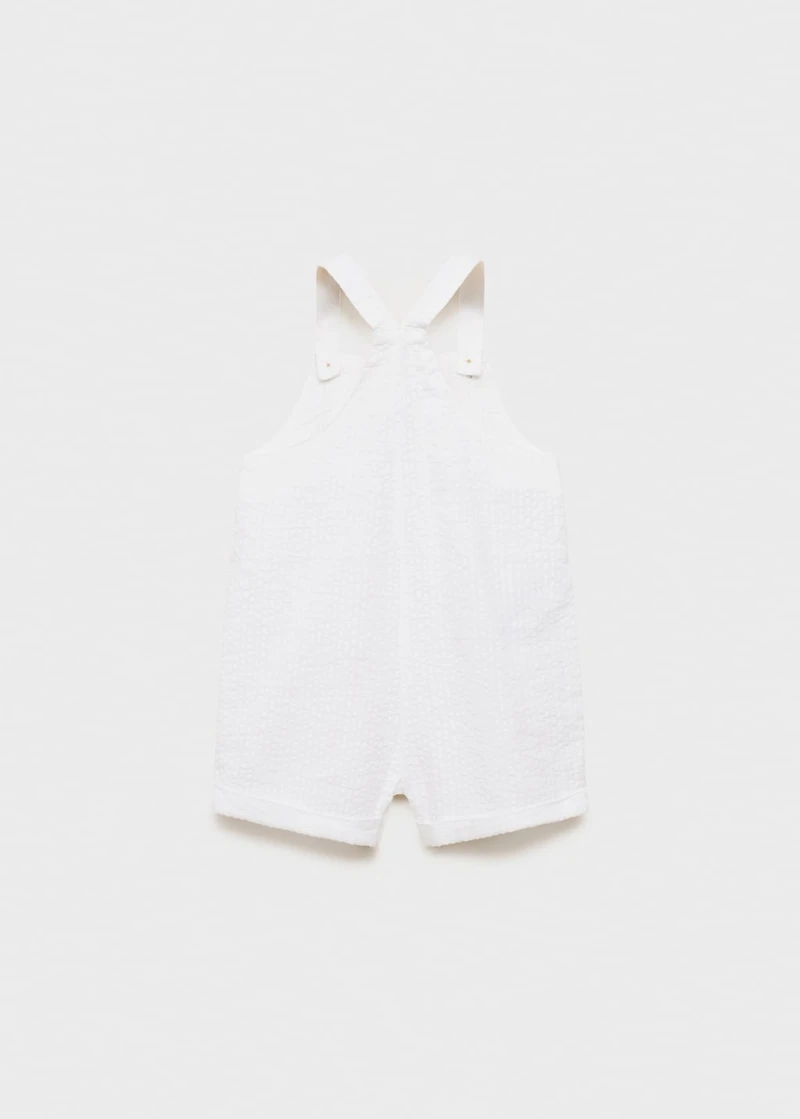 Textured cotton dungarees