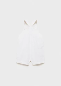 Textured cotton dungarees