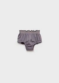 Embroidered cotton-blend short