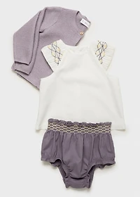 Embroidered cotton-blend short