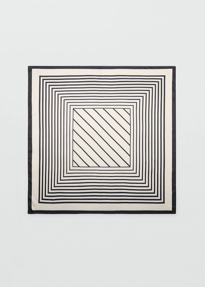 Geometric stripe-print scarf