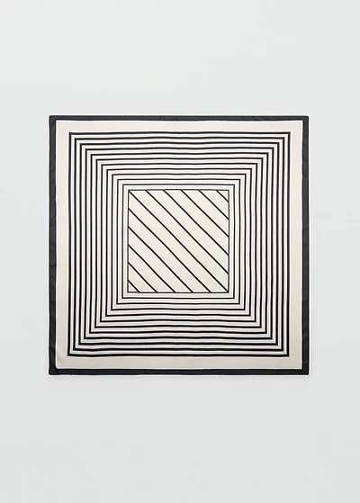 Geometric stripe-print scarf