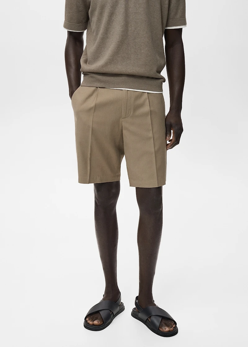 100% linen bermuda shorts