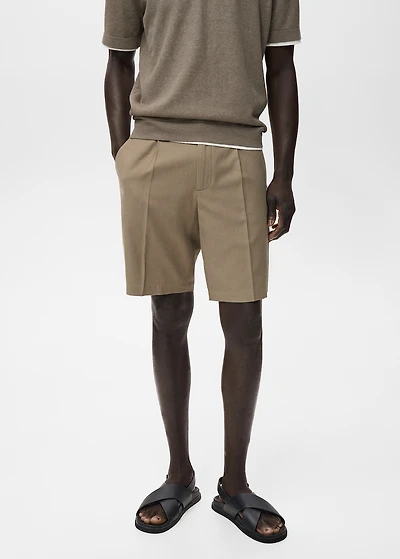 100% linen bermuda shorts