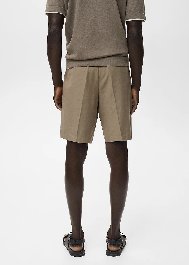 100% linen bermuda shorts