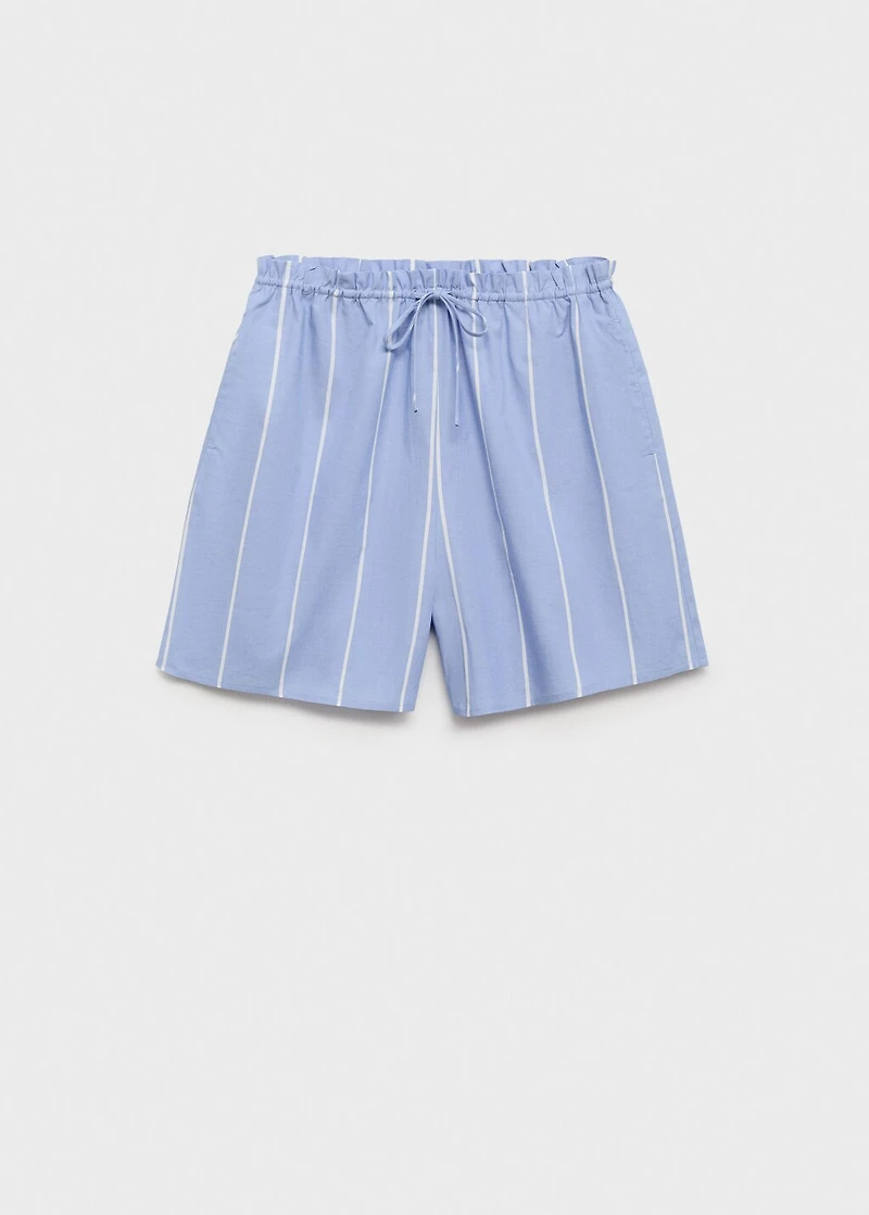 Striped cotton shorts