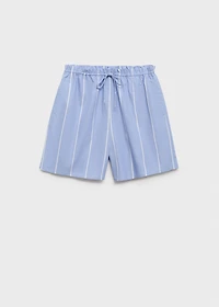 Striped cotton shorts