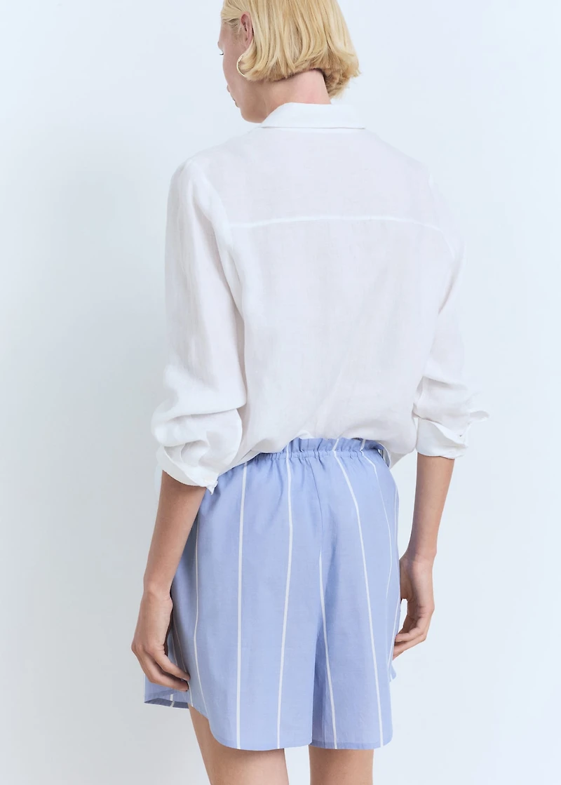 Striped cotton shorts