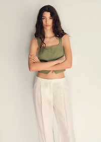 Linen-blend suit vest