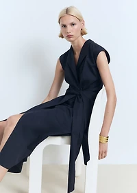 Knot detail shirt dress