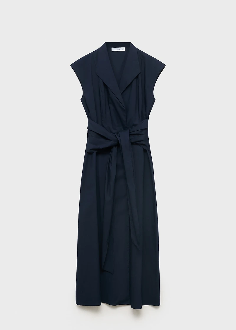 Knot detail shirt dress