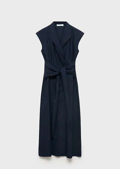 Knot detail shirt dress