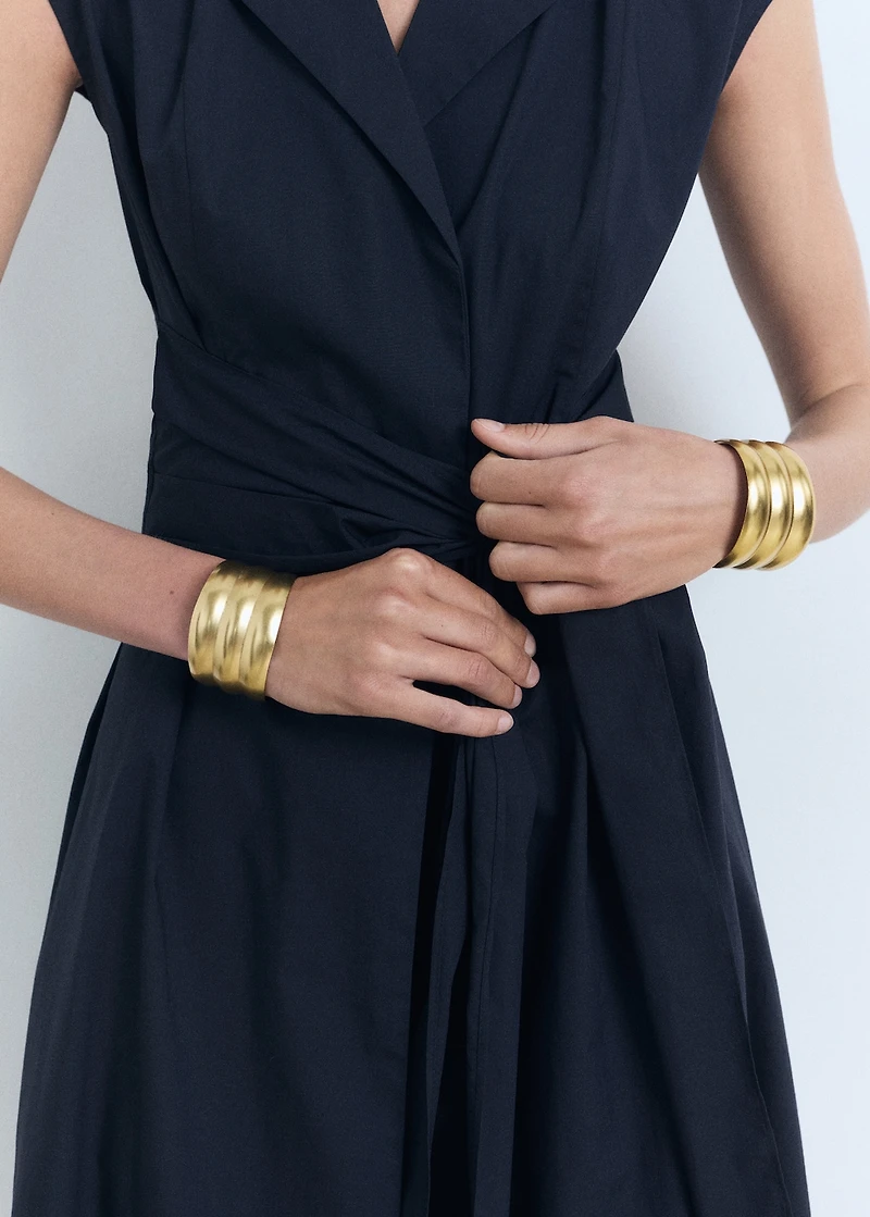 Knot detail shirt dress