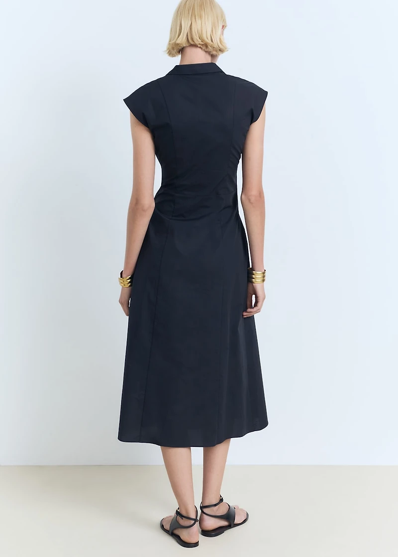 Knot detail shirt dress