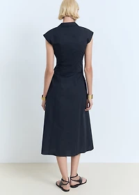 Knot detail shirt dress