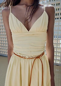 Gathered balloon dress